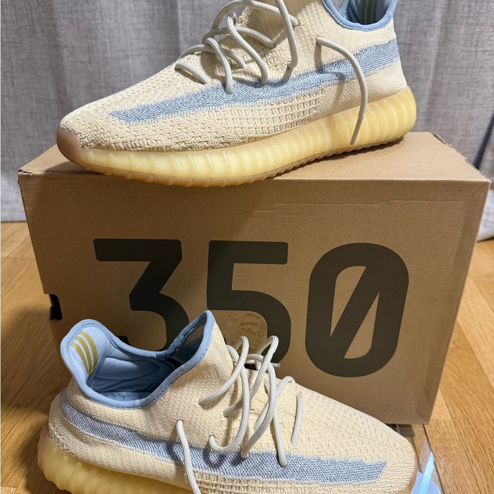 Adidas Yeezy Boost 350 V2 in Cream and Light Blue